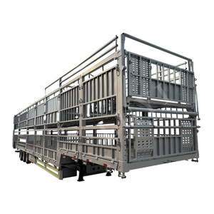China 3 Axle 60 Ton Stake Fence Cargo Storehouse Truck Semi Trailer Livestock Transport