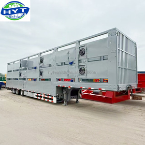 3 Axle Air Suspension Double Deck Steel Livestock Transport Semi Trailer