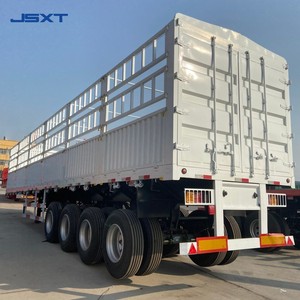 4 Axles 50T Sheep Cattle Transport Semi Trailer Dual Chamber Air Suspension